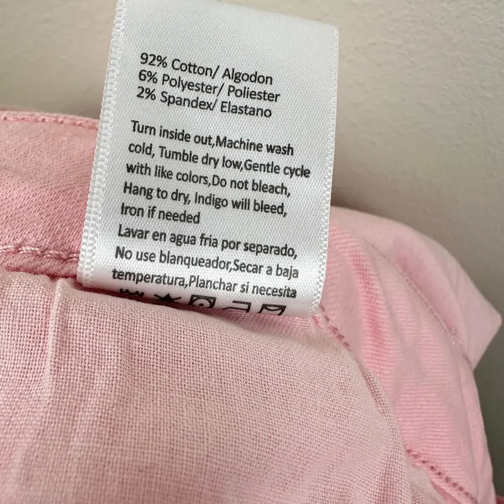 NEW Risen Jeans Wide Leg High Rise Fray Hem Stretch Light Pink 3XL Boho